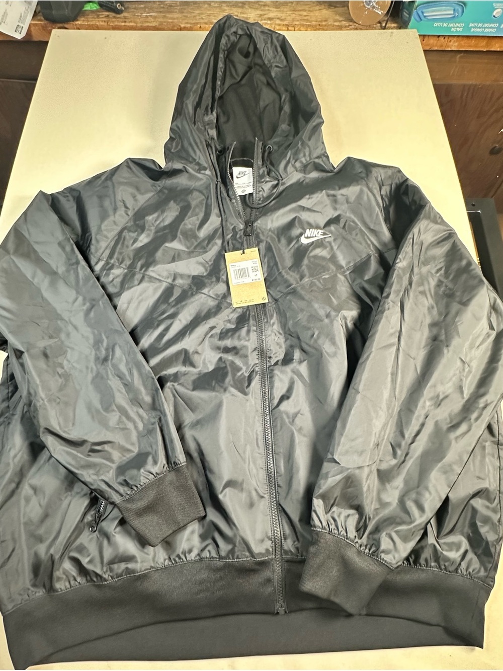 Nike Black Hooded Mens Rain Jacket with Logo xxl